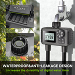 HASTHIP® Smart Garden Watering Timer Programmable Hose Faucet Timer with 2-Outlet LCD Digital Watering Timer IP55 Waterproof Outdoor Watering Timer Universal Watering Timer