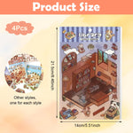 HASTHIP 3D House Stickers for DIY Scene Crafts with Tweezer featuring PET Material | 4 Pcs Set