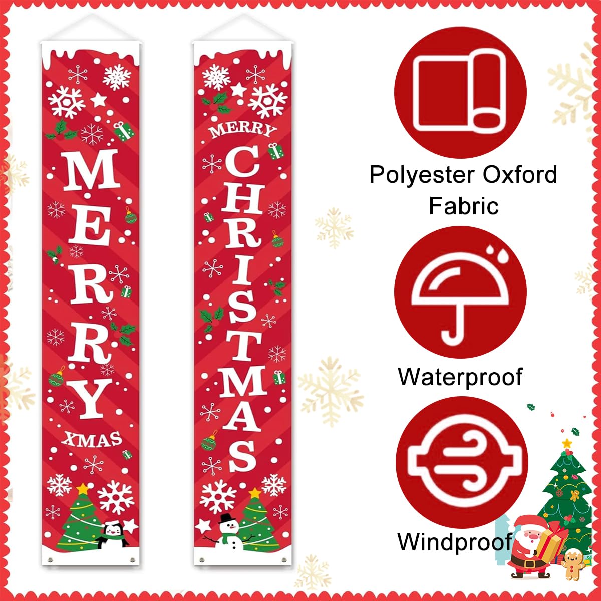 HASTHIP Christmas Decorations for Door and Wall featuring 5.9ft Hanging Banner | Oxford Cloth
