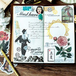 HASTHIP Vintage Ephemera Pack for Scrapbooking with 60 Pcs Self Adhesive Floral Stickers | Card and Notebook Decoration