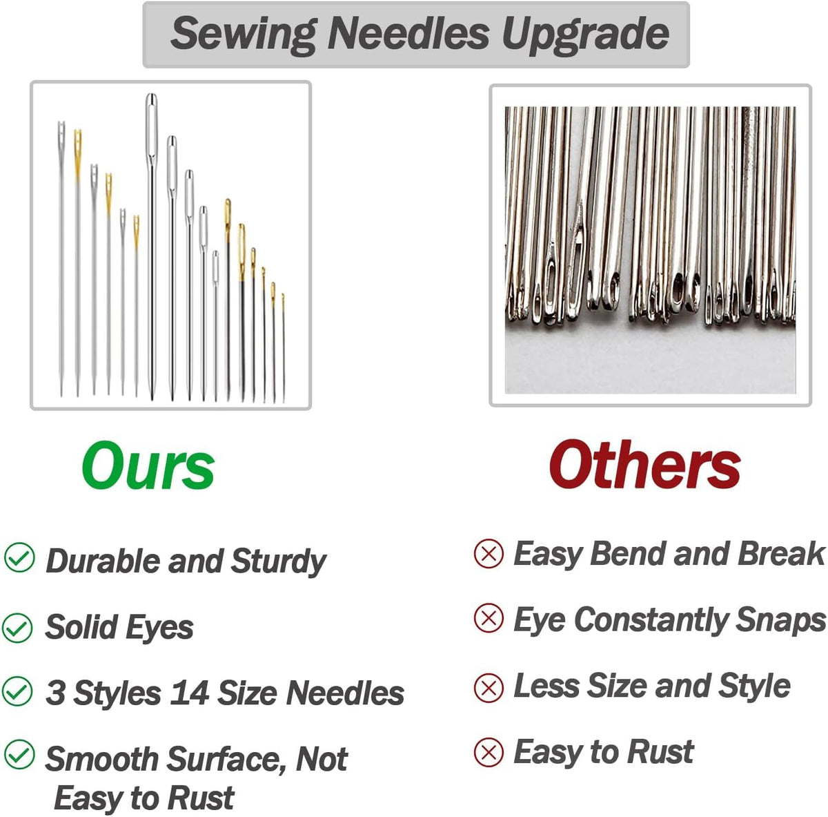 HASTHIP Hand Sewing Needles Set for DIY Crafts with 85 pcs and Self Threading Design | Stainless Steel