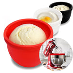 HASTHIP® Revestimientos de Silicona para Tazón de Mezcladora KitchenAid 5 Qt,3 Forros con Tapas Antideslizantes,Resistentes al Calor Fácil Limpiar - Rojo