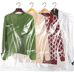 HASTHIP Plastic Hanging Garment Bag for Wardrobe Storage with Hanger Hole | 30pcs 23.6 x 35.4 in Transparent Dustproof Covers