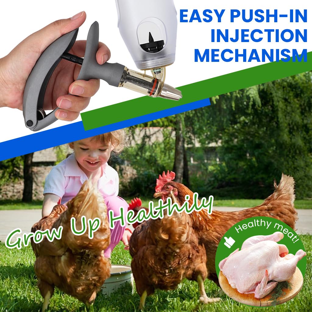 HASTHIP Livestock Syringe for Vaccines with 5ml Adjustable Dose featuring Automatic Repeating Mechanism | Ideal for Cattle Sheep and Pig Injections
