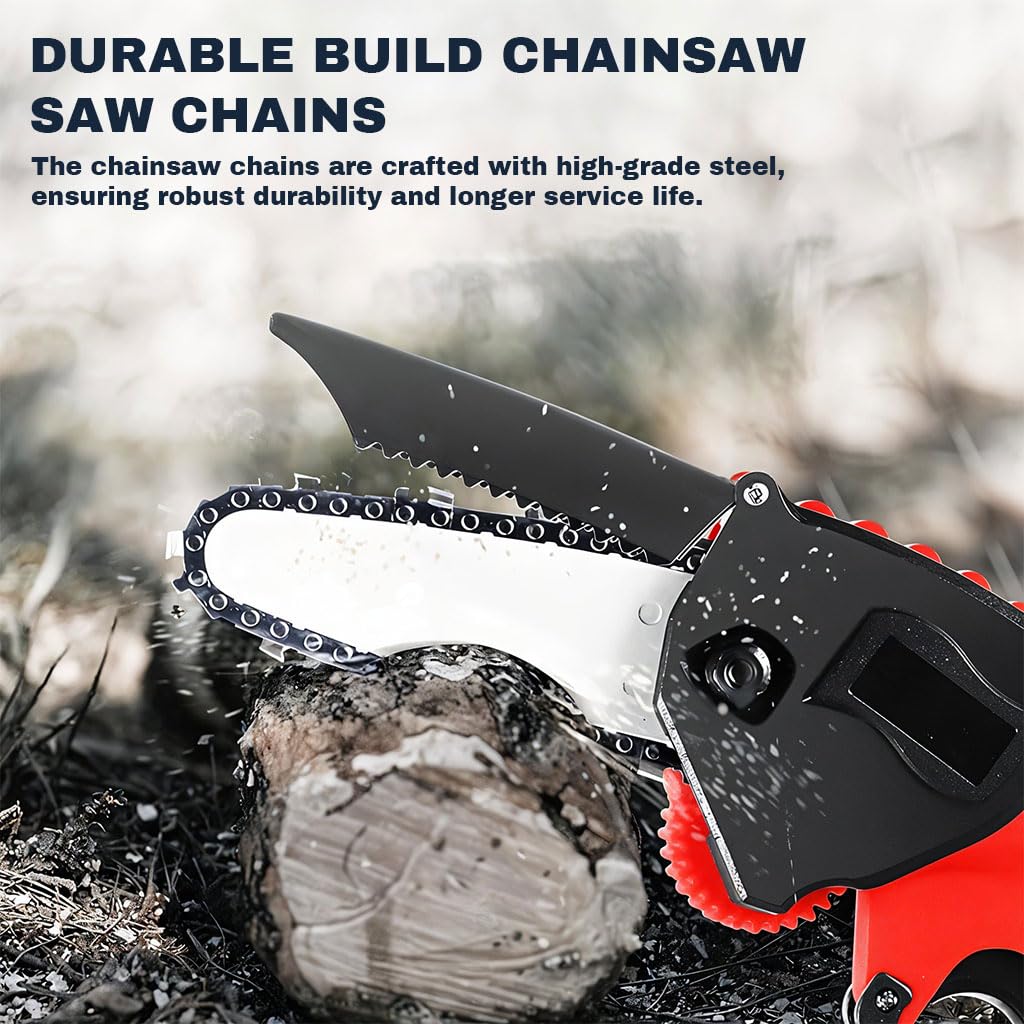 HASTHIP® 2Pcs Chainsaw Saw Chain 6 inches Chainsaw Saw Chain with Chainsaw Guide Rail Universal Chainsaw Saw Chain for Wood Cutting, Tree Pruning