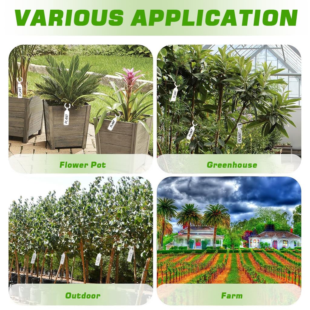 HASTHIP Plant Labels for Garden Organization with Open Loops 100 Count 2.4x11 cm PVC Tags