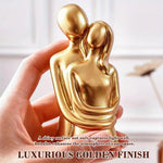 HASTHIP Romantic Couple Desk Statue for Home Decor with 1.96x4.21 in Golden Resin Finish