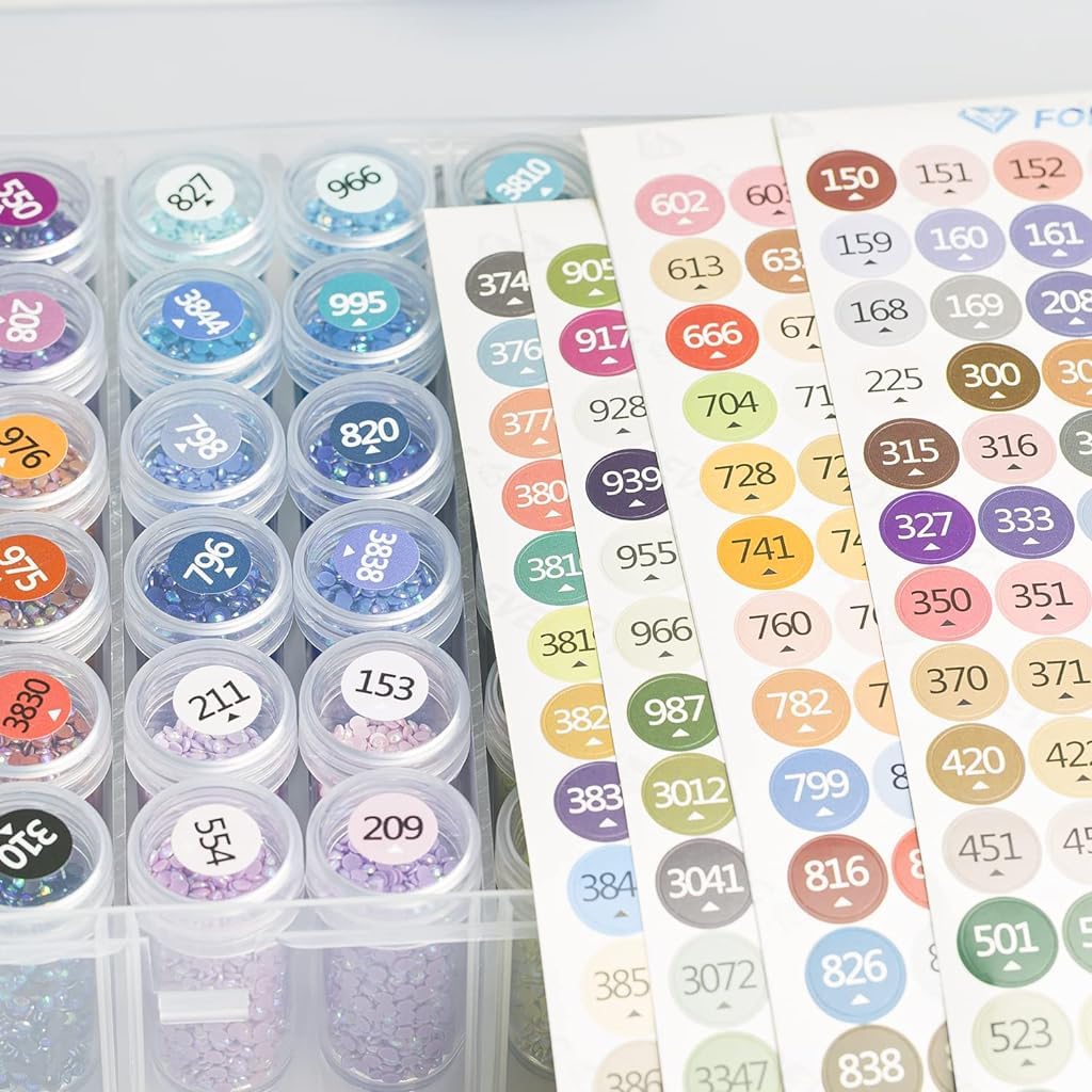 HASTHIP Diamond Painting Labels for Bead Classification featuring 447 Color Number Stickers