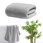 HASTHIP Bamboo Bath Towel for Home and Spa Use featuring Super Absorbent 55x27 in Soft Cotton Blend | Grey