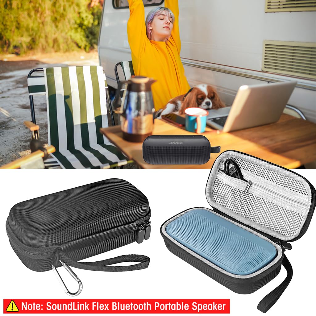 HASTHIP® co2CREA Hard EVA Carrying Case for Bose SoundLink Flex (2nd Gen) / Flex Bluetooth Portable Speaker, Travel Storage Bag with Hand Strap, Waterproof Shockproof Protective Cover, No Speaker