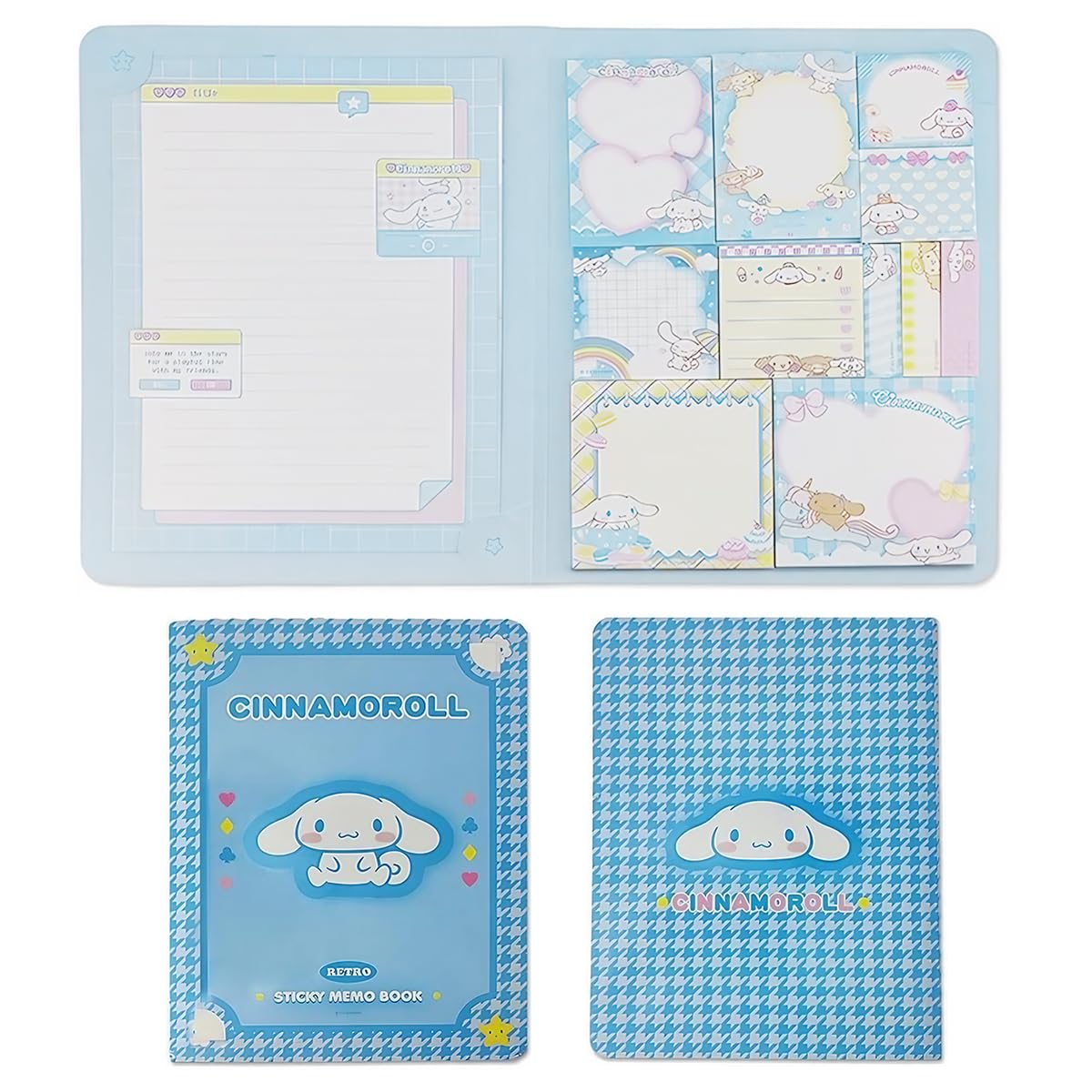 330 Sheets Kawaii Sticky Notes Set - Cute Cinnamoroll Themed, Cartoon Sticky Notes with Lined Letter Papers, 8 Packs Sticky Notes & 3 Sticky Tabs for Scrapbooking, School, Office Supplies