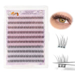 HASTHIP® 120 Pcs Self Adhesive Eyelash Clusters, Pre Glued Lash Clusters with Tweezer, Press On Self Stick Cluster Lashes, No Glue Needed, Natural Look Black Individual Lashes for Easy Daily