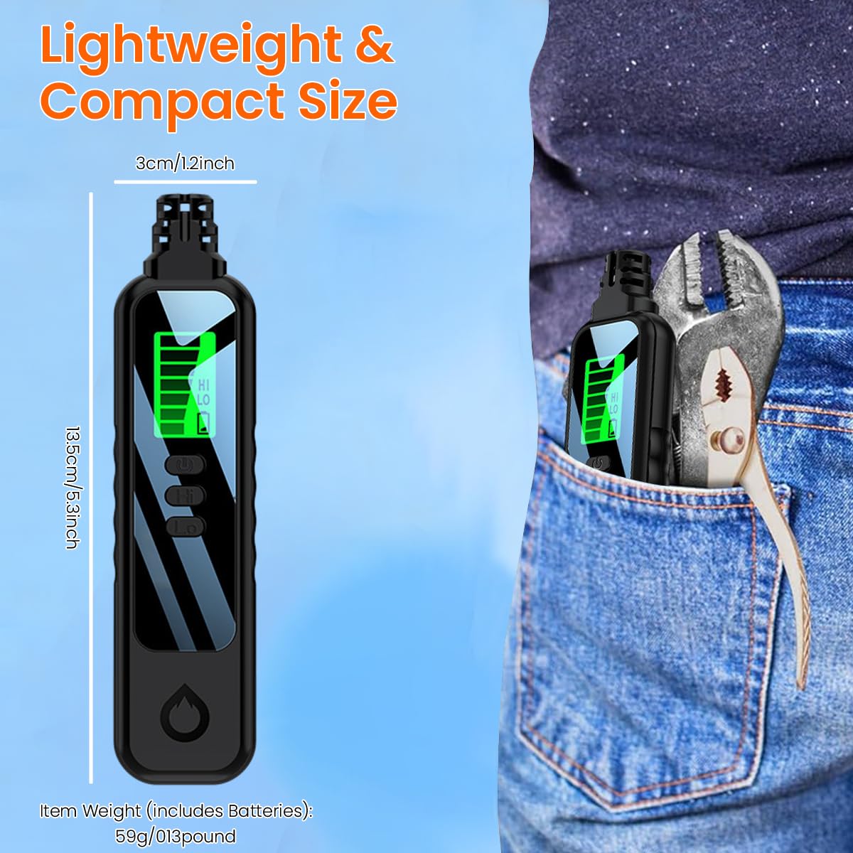 HASTHIP Gas Leak Detector for Home and Outdoor Use with LCD Display and Dual Alarm | Adjustable Sensitivity up to 1000ppm