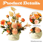 HASTHIP® Realistic Rose Flower Ornament Ceramic Flower Pot Decoration Realistic Rose Flower Home Decoration 10.6 Inches Office Desk Artificial Flower Ornament for Home Office