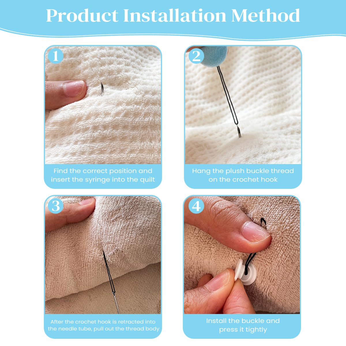 HASTHIP Duvet Clips for Comforter and Quilt featuring One Click Unlock Design | 8pcs Set