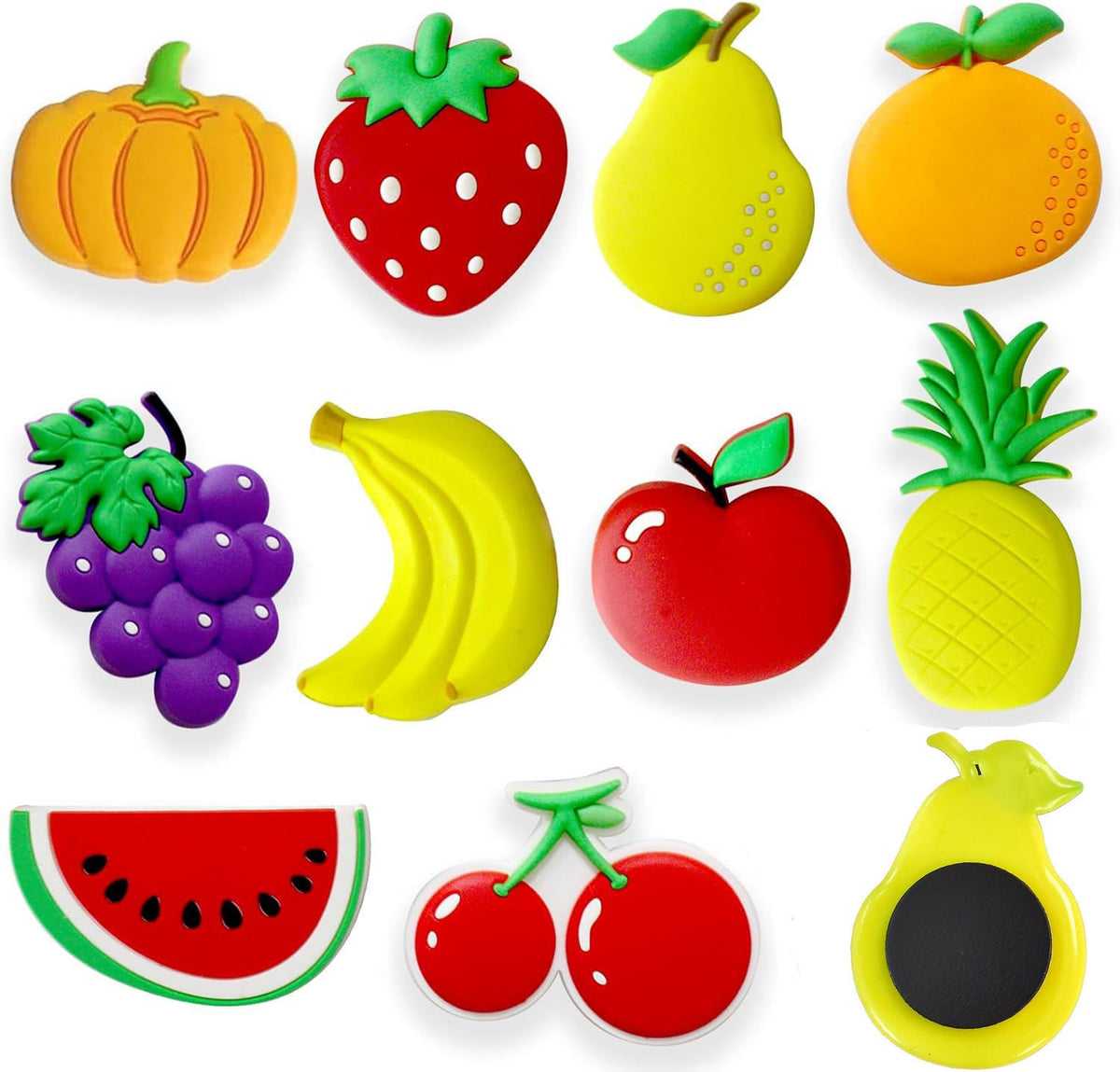 HASTHIP Refrigerator Magnets Set of 10 for Kitchen Decor with 1.57 in Cute PVC Fruits | Fun Gift