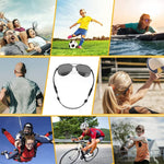 HASTHIP Eyeglasses Straps for Sports and Outdoor Use with 23–35cm Adjustable Fit | 3pcs Silicone Anti Slip Holders for Adults