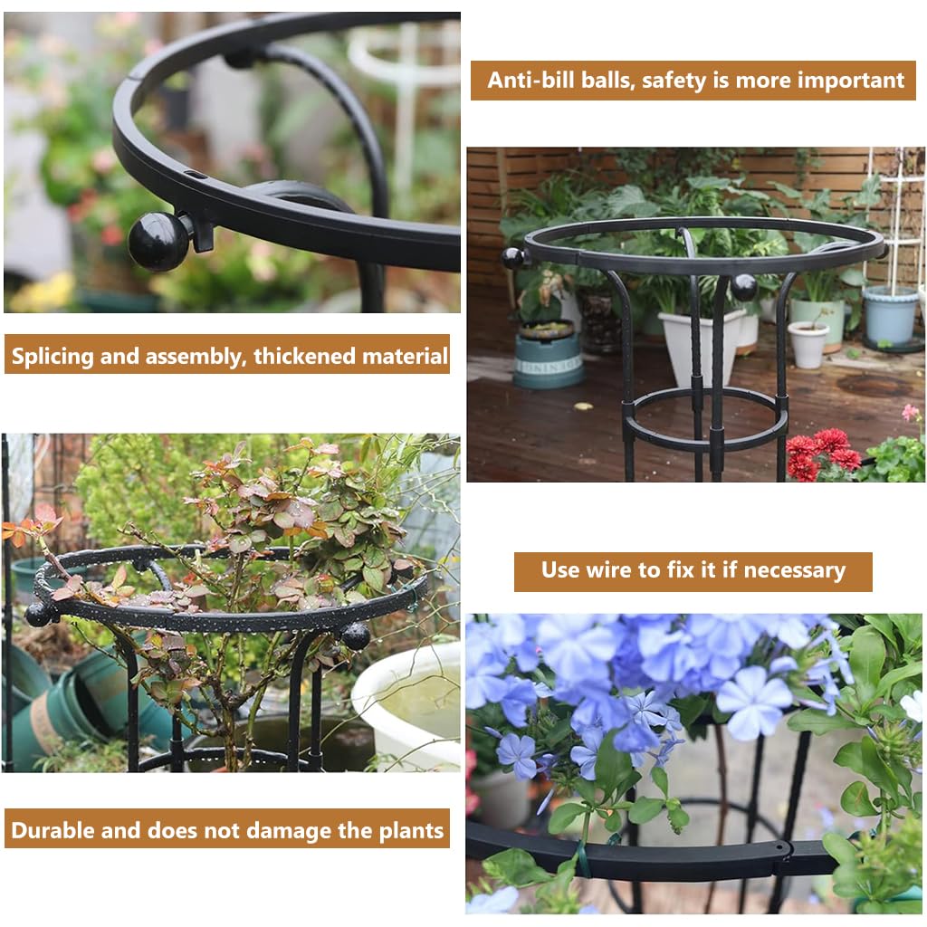 HASTHIP Metal Garden Trellis for Climbing Plants with Hollow Roof Design 95cm Height | Rust Proof Indoors and Outdoors