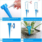 HASTHIP Drip Irrigation Kit for Home and Office Plants featuring Adjustable Valve | 12 Pcs ABS Self Watering Spikes