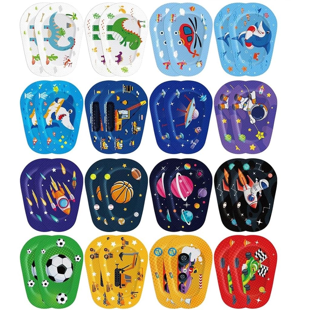 HASTHIP® 16 Estilos Parches Adhesivos para Ojos de Niños,Parches Transpirables de Algodón con Diseños Lindos,Bloqueo Luz Cómodos y Desechables para Uso Diario y Terapia Ocular