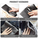 HASTHIP Magic Cleaning Cloth for Windows and Glass 5Pcs 30x30cm | Thickened Microfiber Grey