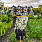HASTHIP Bird Repellent Devices for Balcony and Garden featuring 360 Degree Rotating Owl Head | Plastic Outdoor Pigeon Deterrent Decor