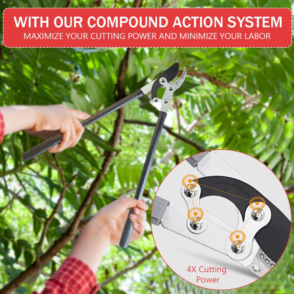 HASTHIP Branch Cutter for Thick Branches with 30in Handle and SK5 Steel Blade | 2in Cut Capacity