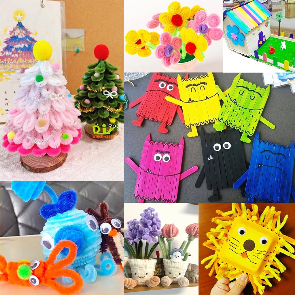 HASTHIP Art and Crafts Supplies Kit for Kids DIY Projects with Colorful Buttons and Googly Eyes | Ideal for Educational and Creative Activities