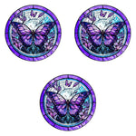 HASTHIP Butterfly 5D Diamond Painting Kit for DIY Home Wall Decor with Tools Blue Purple 14x14 in 3 pcs