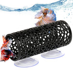 HASTHIP® Betta Fish - Betta Tunnel Black, Small Hole Hollow Cave, Safer for Small Fish & Shrimp, Aquarium Decor & Hideout Tube-Black