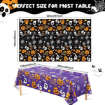HASTHIP Halloween Tablecloth for Party Decor featuring 130x220cm Waterproof PE Cover | 2 Pack