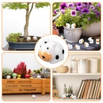 HASTHIP® 10Pcs Miniature Cow Cute Cartoonish Mini Cow Figurines Garden Resin Decoration Mini Cow Resin Miniature Decoration for Flower Pot, Planter, Desk, Flower Bed, Doll House Decoration