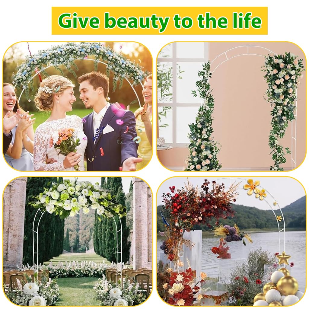 HASTHIP Flower Arch Stand for Weddings and Events with DIY Assembly Metal Frame 140x240cm