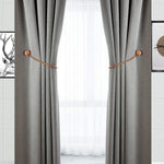 HASTHIP Polyester Solid Curtains for Home and Office with 16in Rope and Strong Magnetic Closure | Coffee Pack of 2