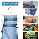 HASTHIP Wardrobe Hanger for Space Saving Clothes Organization with S Shape Design and Anti Slip PVC Sleeves | Holds up to 6 Garments Stainless Steel Set of 2