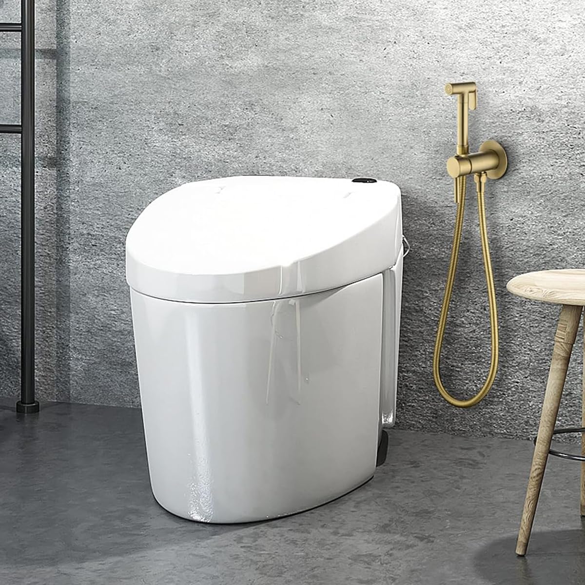 HASTHIP Toilet Bidet Sprayer System Kit with Cool and Warm Water Settings | Full Copper Golden Finish and Lever Handle