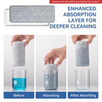 HASTHIP Replacement Flat Mop Head Refill for Wet and Dry Mops featuring Stick-On Microfiber Pads 12.99 x 4.72 in | Reusable and Washable 8 Pcs Set