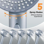 HASTHIP Handheld Shower Head with 5 Spray Modes and One Touch Stop | Built In Cotton Filter