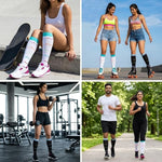 HASTHIP 2 Pairs Compression Sport Socks Knee High Graduated Support Socks