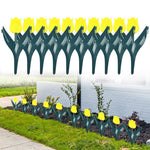 HASTHIP Garden Fence Border for Flowerbeds with Connectable Buckle Design | 10Pcs 11.4in Plastic Tulip Edging Fence