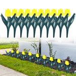 HASTHIP® 10Pcs Tulips Garden Fences Garden Decorative Fences 11.4 Inches Garden Fence Connectable Tulips Garden Fences Decorative Flower Bed Fences Boundary Fences