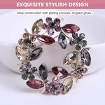 HASTHIP® Broche de Cristal para Mujeres y Niñas,Broche Vintage con Gota Azul y Flores de Diamantes Imitación,Pin Elegante Aleación Zincada para Vestido Abrigo Boda Regalos