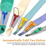 HASTHIP Bias Tape Maker Set for Fabric Sewing and Quilting with 5 Sizes 1/4 to 1 in | Easy DIY Quilting Tools