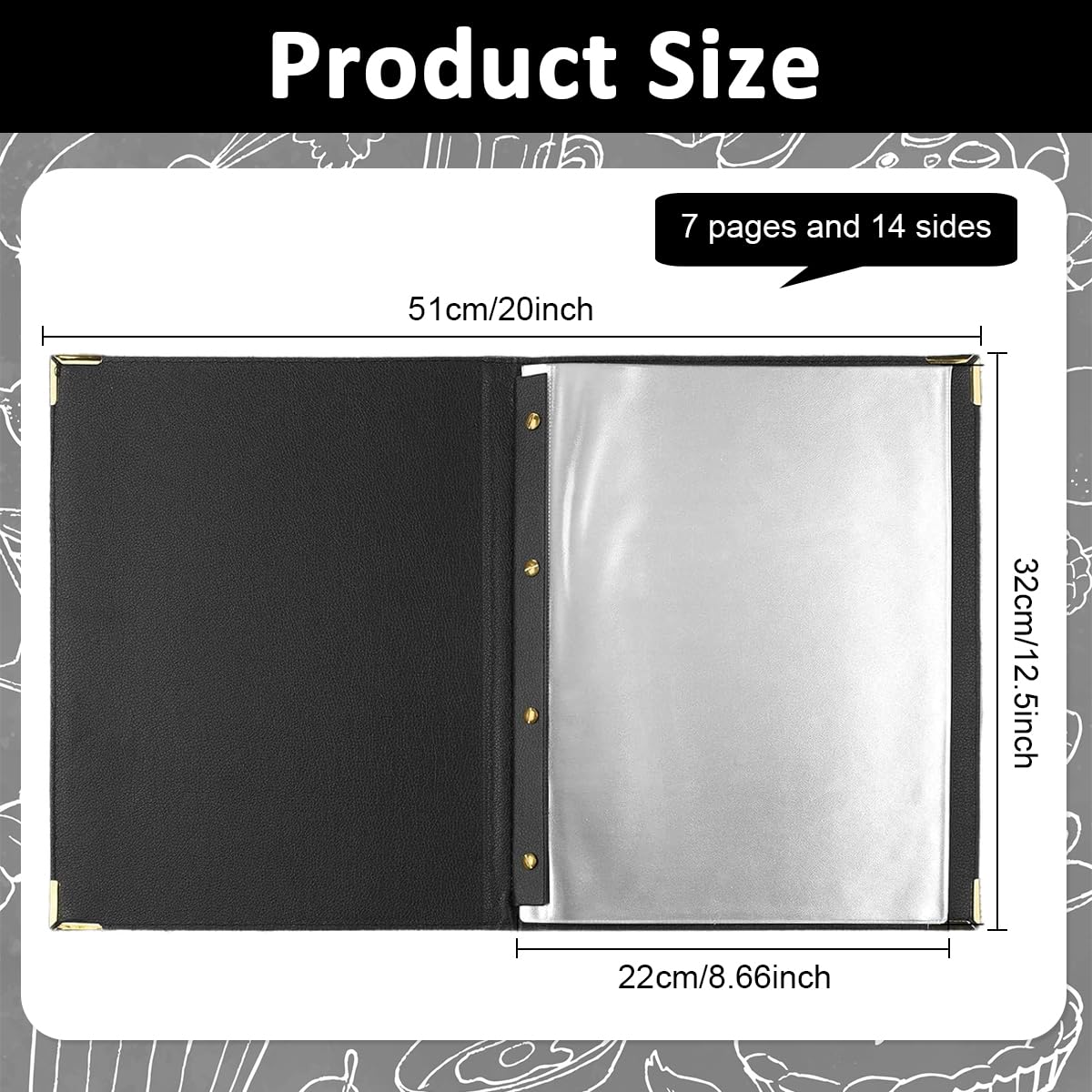 HASTHIP® Leather Hard Cover Menu Cover