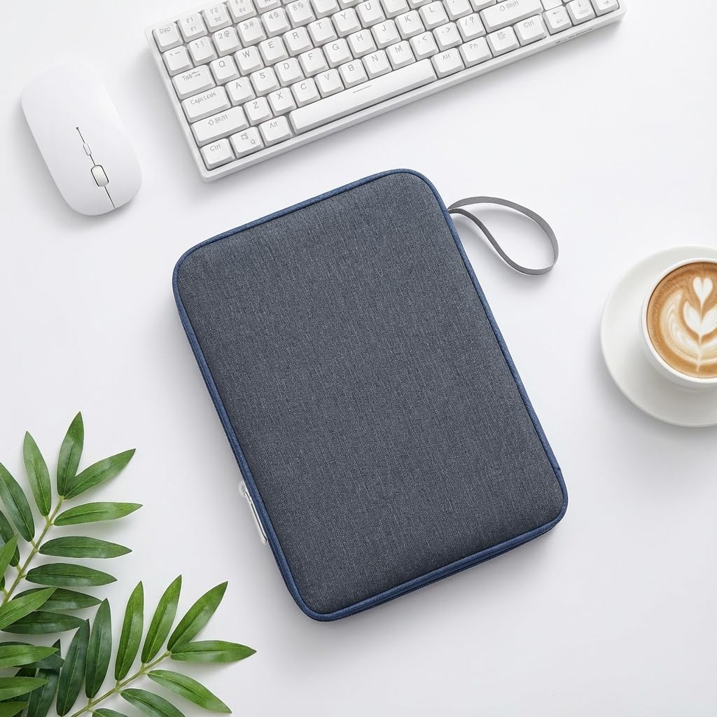 HASTHIP® ZORBES Bolsa de Viaje para Tableta de 12.9 Pulgadas para iPad, Bolsa Impermeable con Cierre y Bolsillo de Malla, Acolchado Protector, Organizador Universal de tabletas, Azul