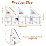 45° Double Strip Ruler, Strip Tube Quilting Ruler, Acrylic Quilt Rulers, Non-Slip Quarter Square Triangle Cutting Guide for Sewing (10 inch)