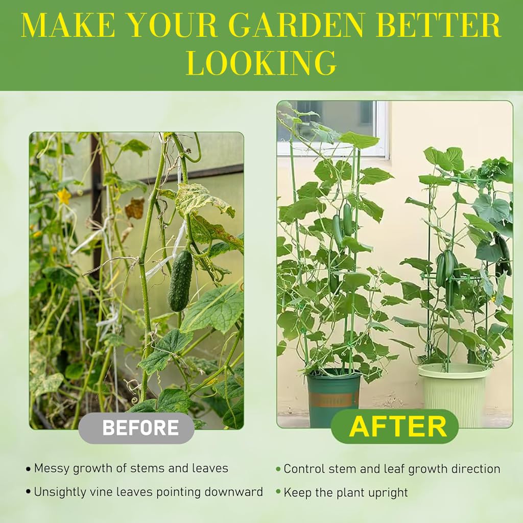 HASTHIP Plant Supports for Branch Stability with Flexible Frog Twist Ties 3 pcs | Green Cartoon Design
