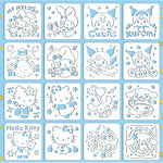 HASTHIP Floral Painting Stencils for DIY Crafts with Filleted Corners 20Pcs 5.9x4.7in | Reusable Art Templates