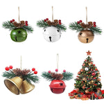 HASTHIP Christmas Jingle Bells for Tree and Home Decor featuring Hemp Rope Hanging | 5PCS 3.9 in Metal Ornaments
