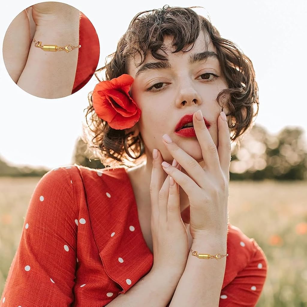 HASTHIP® 12 Piezas Cierres Magnéticos para Joyería y Extensores de Collares de Oro y Plata,Cadenas Ajustables Diferentes Tamaños Estilos,Extensores Cierres Magnéticos Resistentes